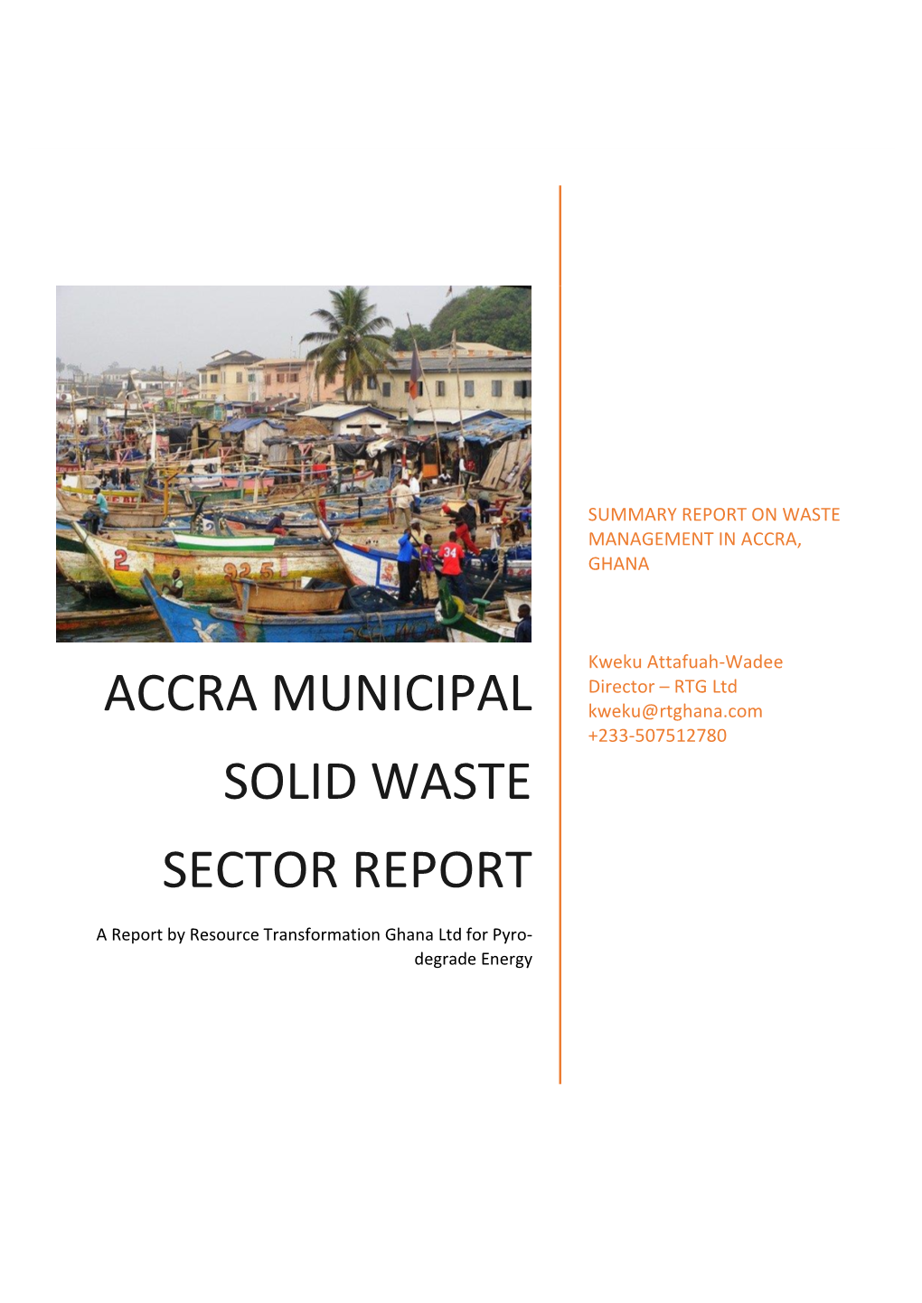 ACCRA MUNICIPAL Solid WASTE SECTOR REPORT
