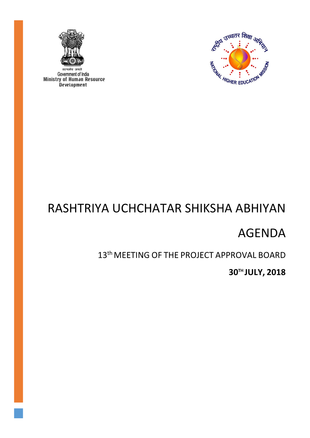 Rashtriya Uchchatar Shiksha Abhiyan Agenda