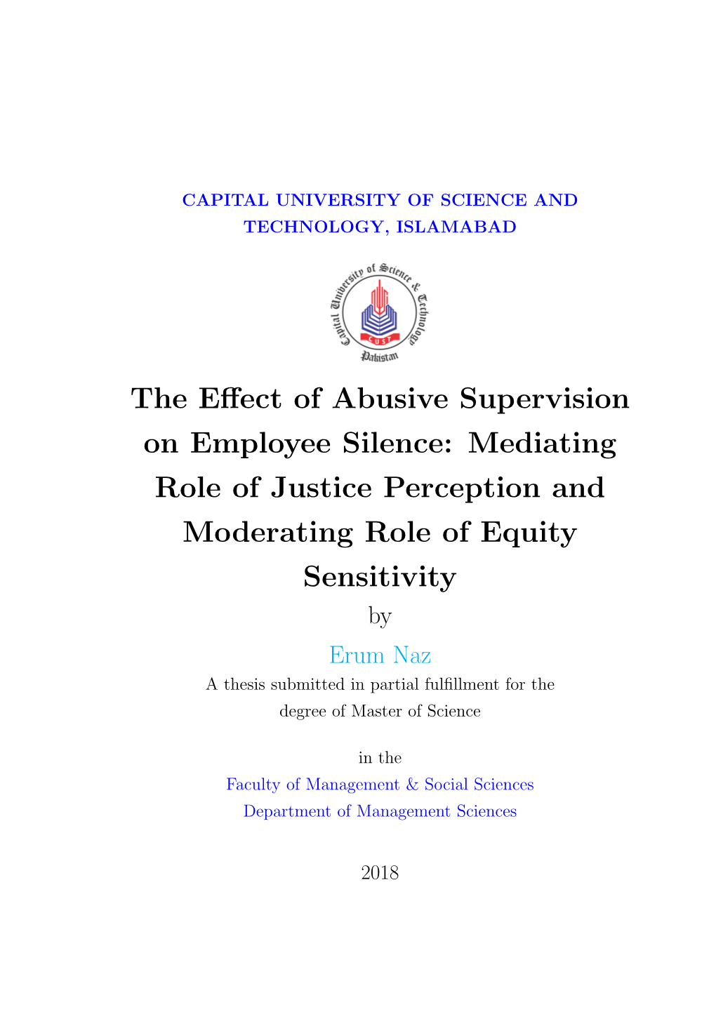 The Effect of Abusive Supervision on Employee Silence: Mediating Role