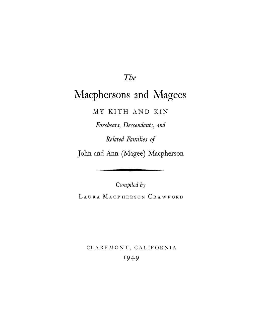 Macphersons and Magees
