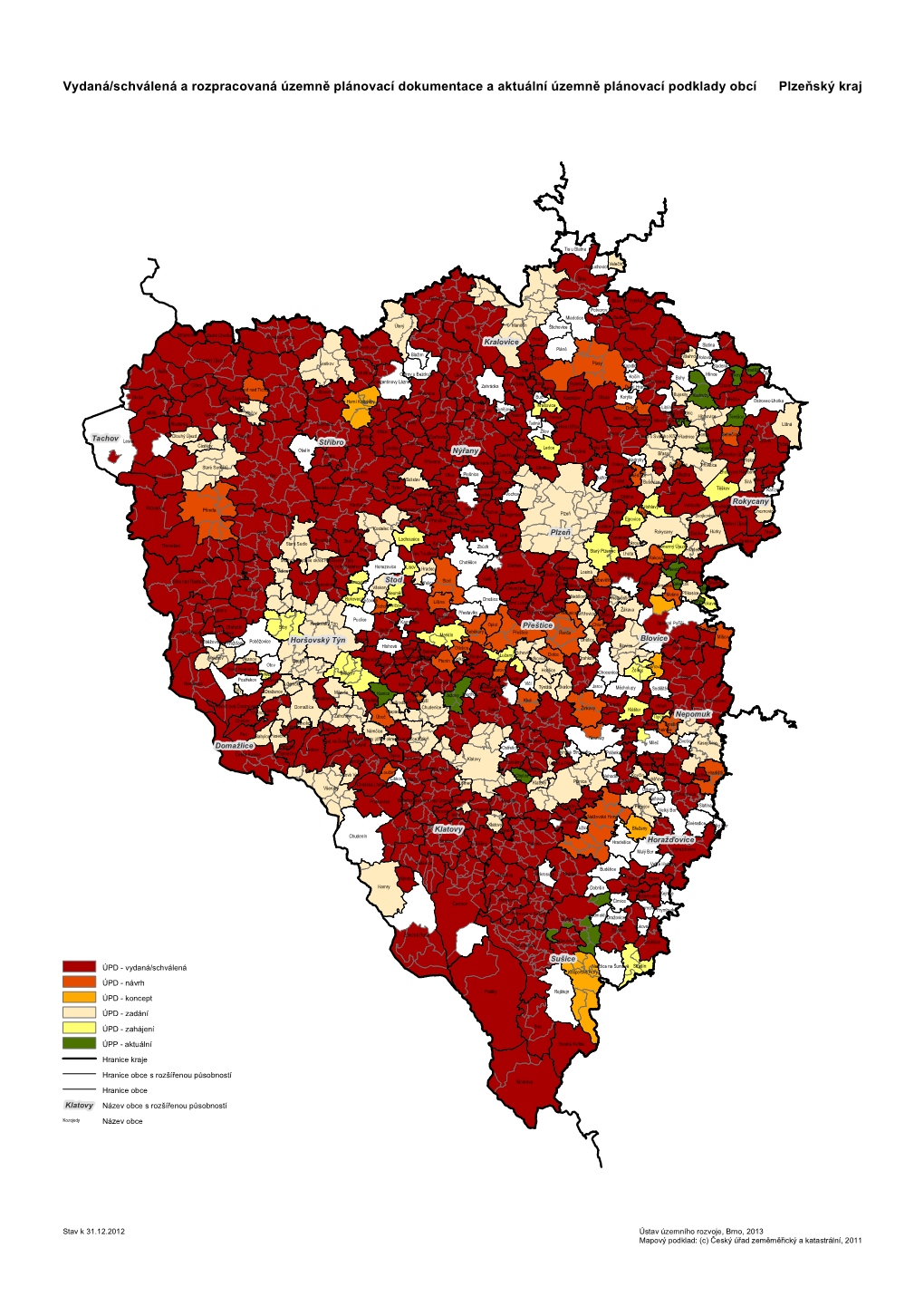 Vydaná/Schválená a Rozpracovaná Územně Plánovací Dokumentace a Aktuální Územně Plánovací Podklady Obcí Plzeňský Kraj