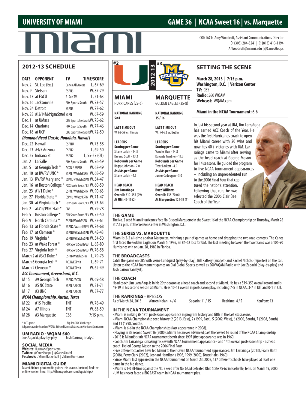 UNIVERSITY of MIAMI GAME 36 | NCAA Sweet 16 | Vs. Marquette - Page 2