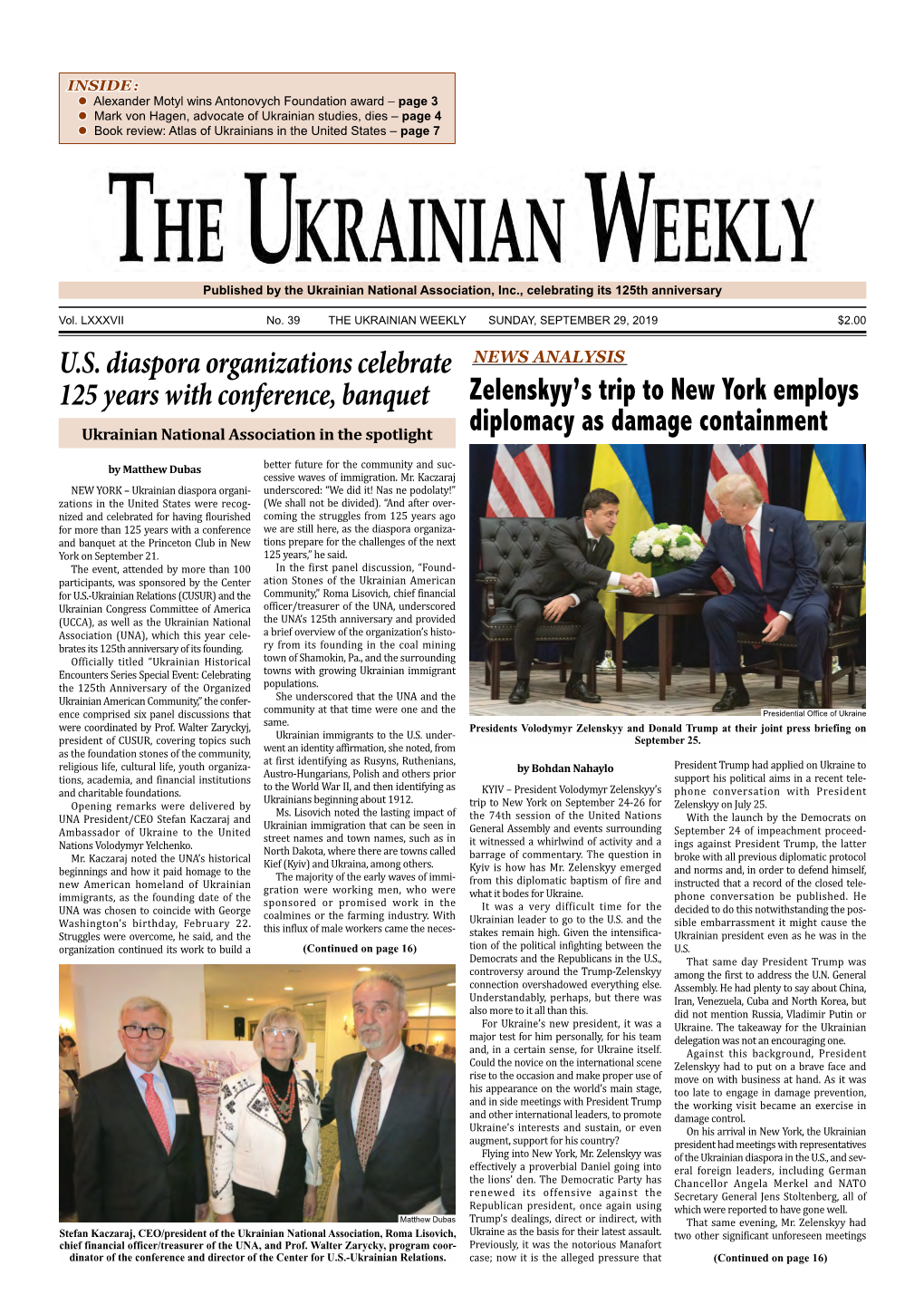 The Ukrainian Weekly, 2019