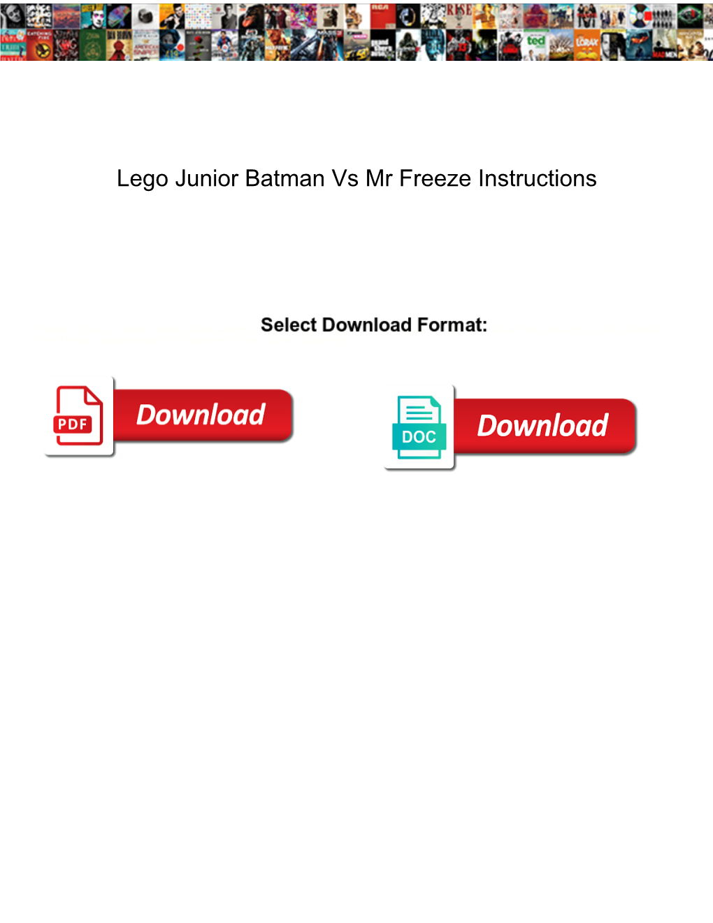 Lego Junior Batman Vs Mr Freeze Instructions