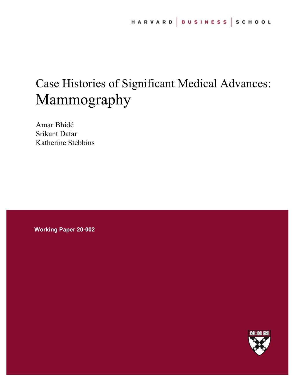 Case Histories of Significant Medical Advances: Mammography