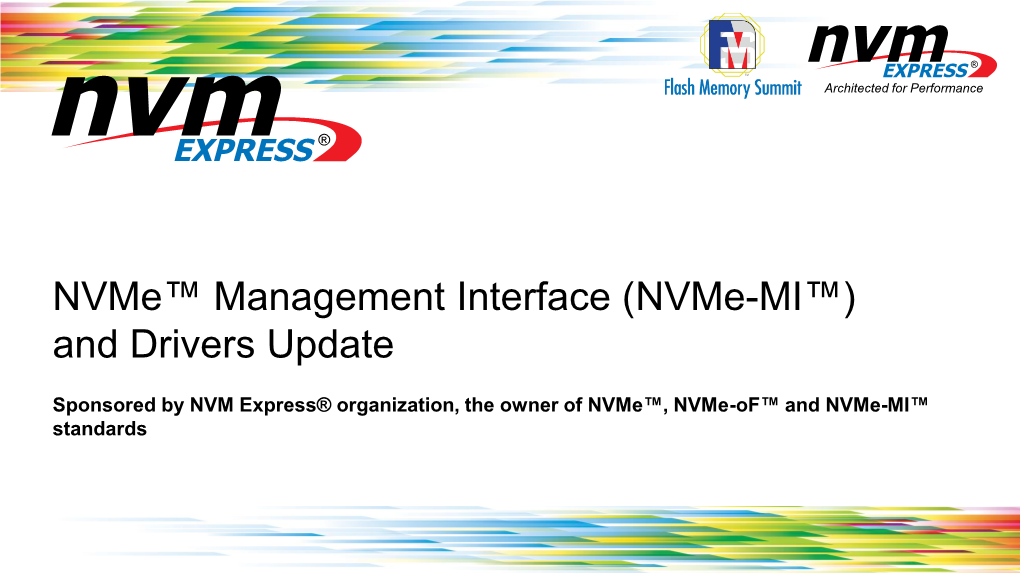 (Nvme-MI™) and Drivers Update