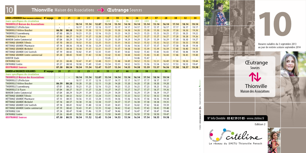 10Horaires Valables Du 3 Septembre 2013