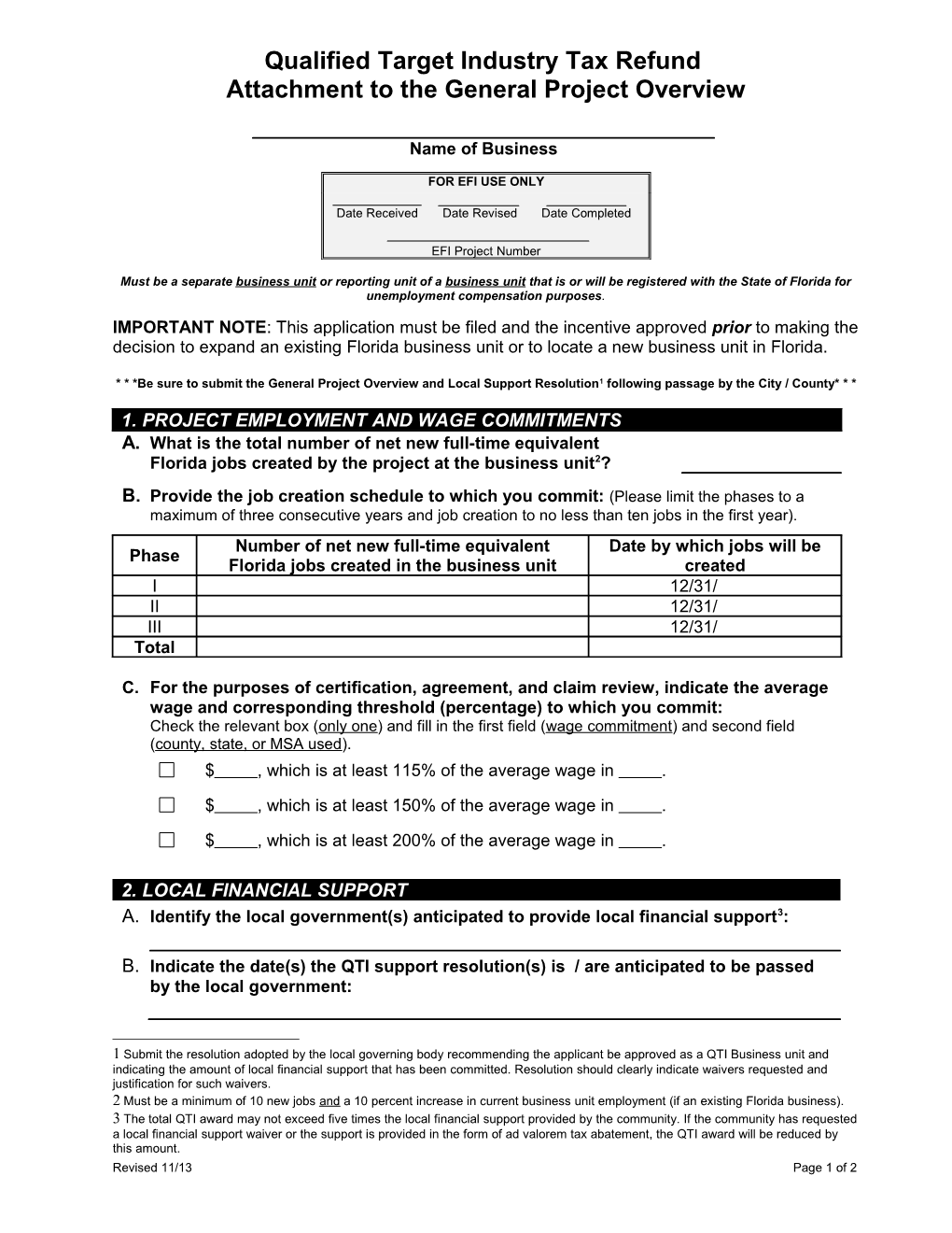 Qualified Target Industry Tax Refund