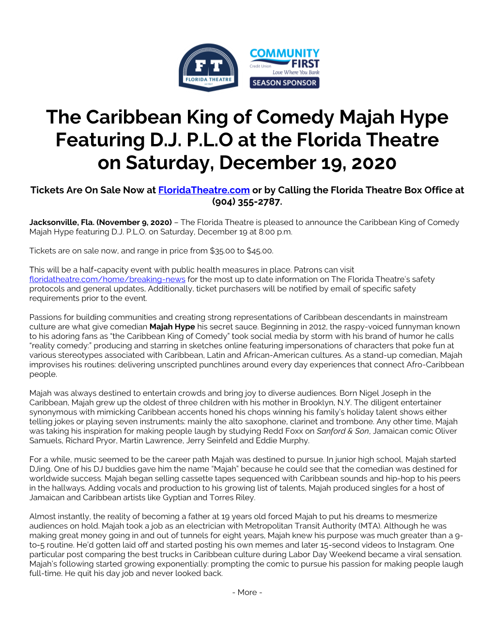 121920 Majah Hype Press Release