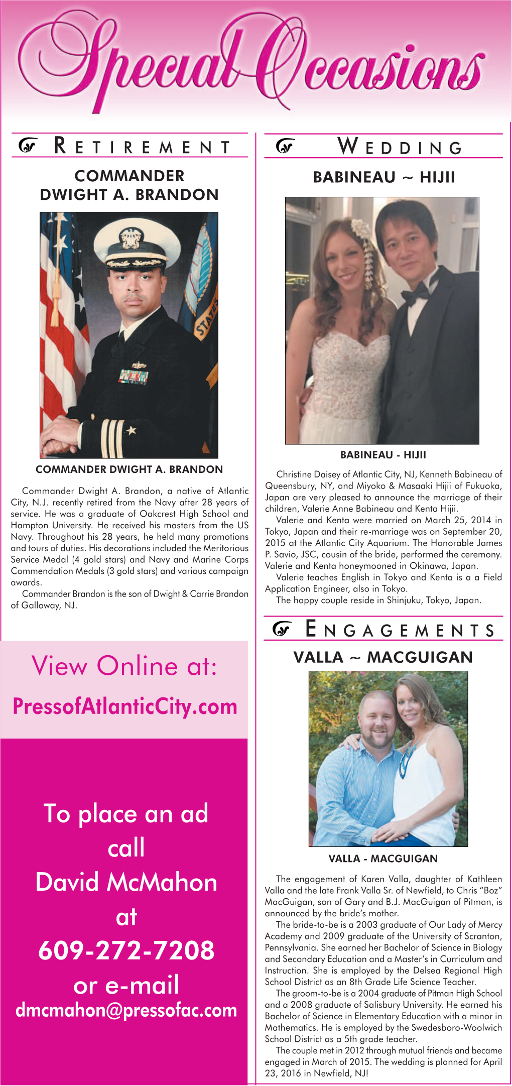 View Online At: VALLA ~ MACGUIGAN Pressofatlanticcity.Com