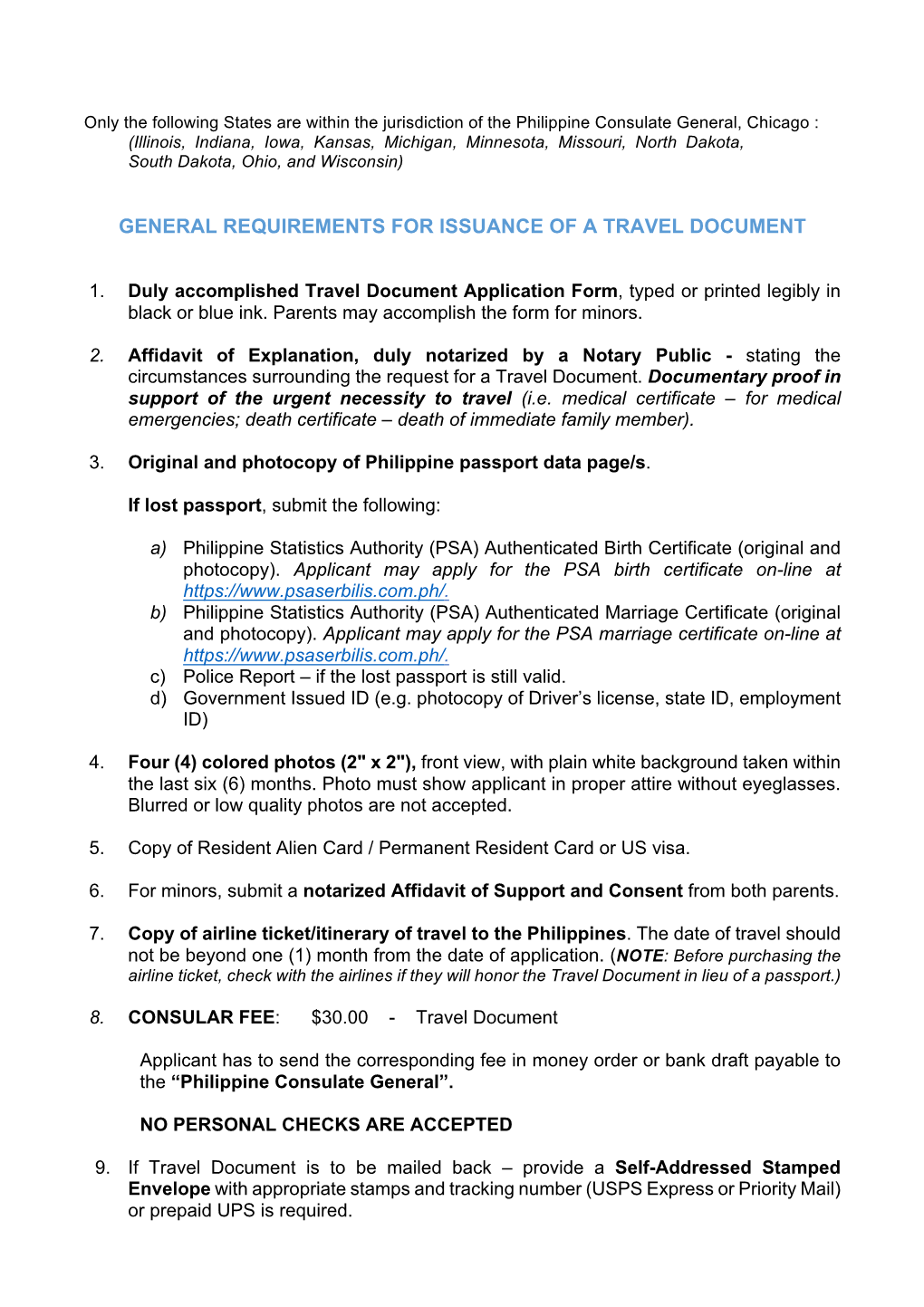 Travel Document Form