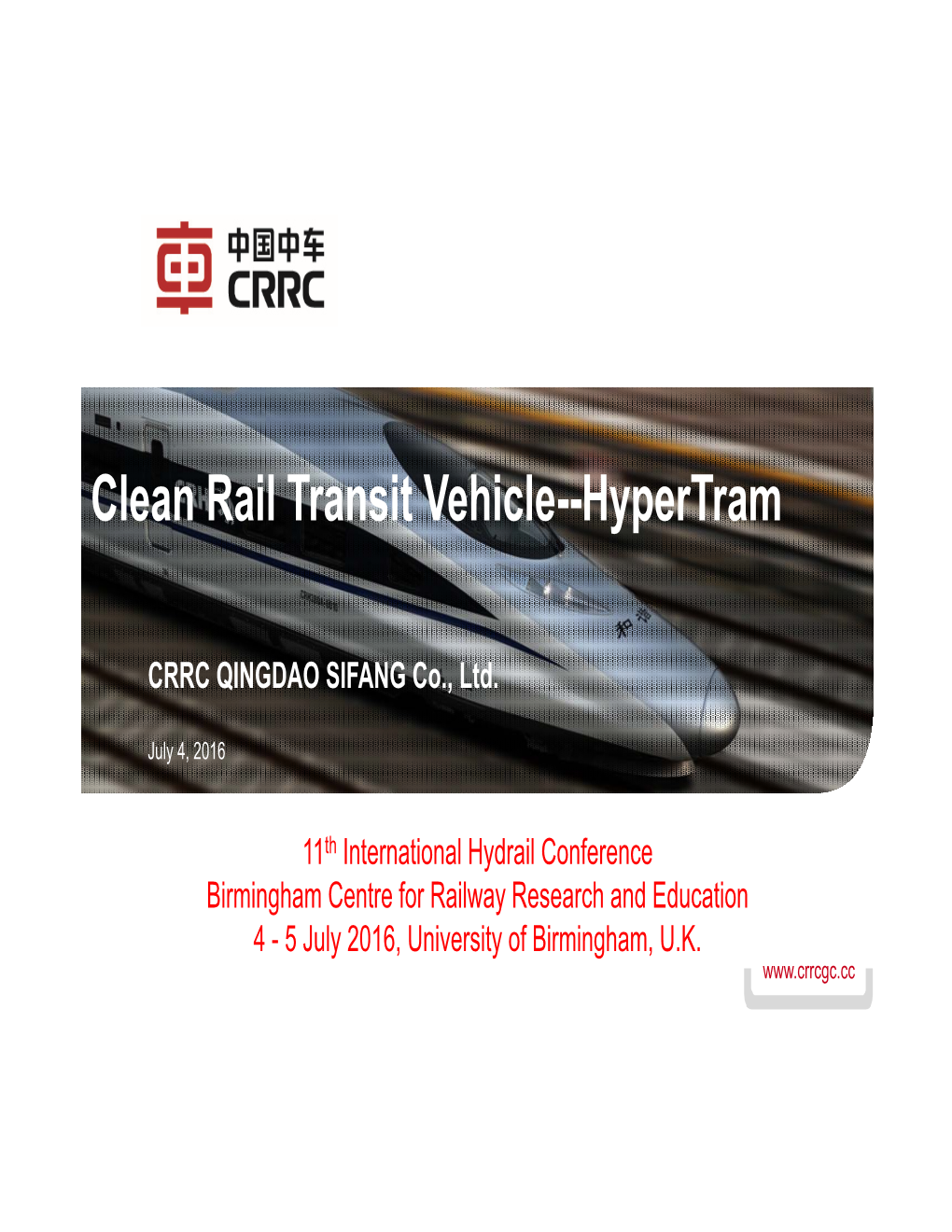 Clean Rail Transit Vehicle--Hypertram