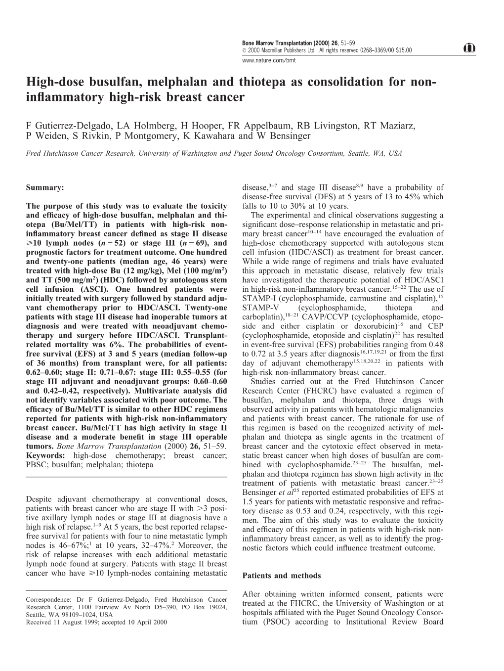 Inflammatory High-Risk Breast Cancer