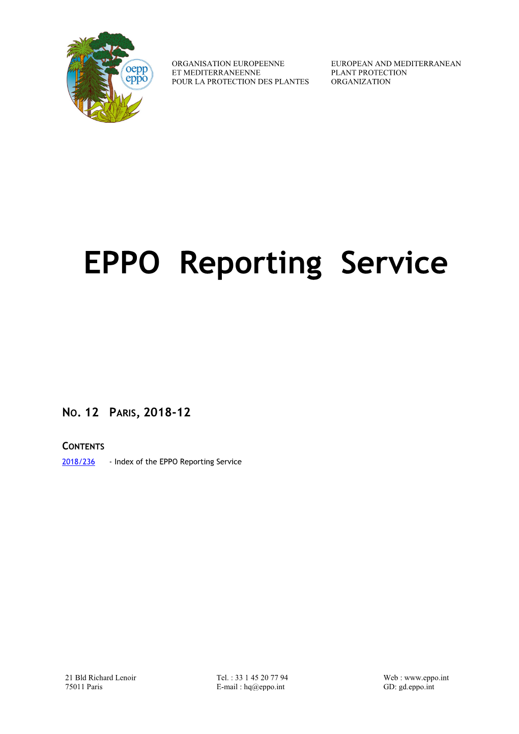 EPPO Reporting Service