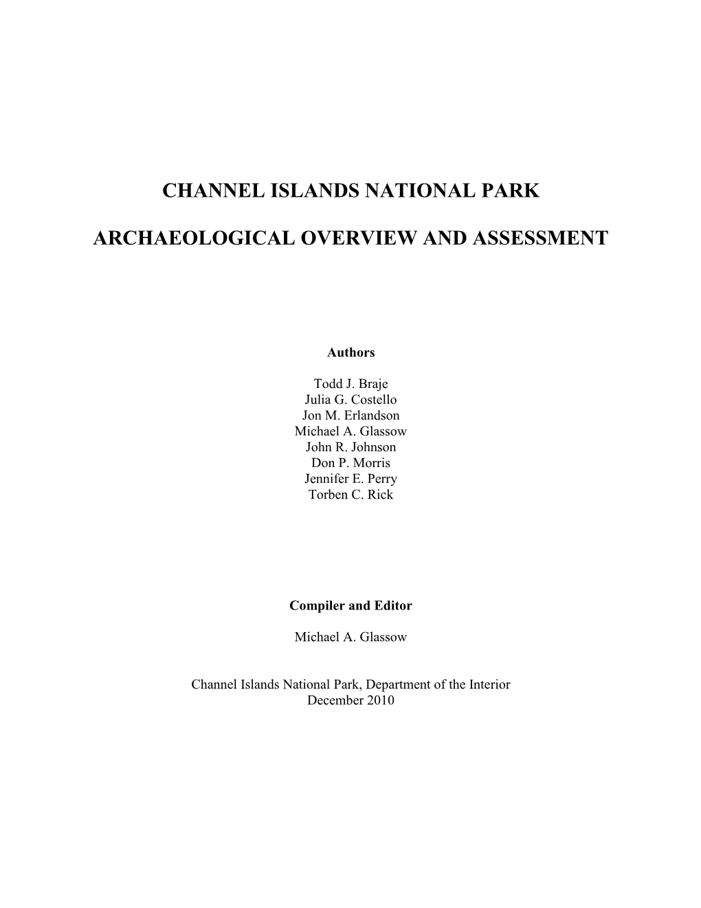 Channel Islands National Park Archaeological