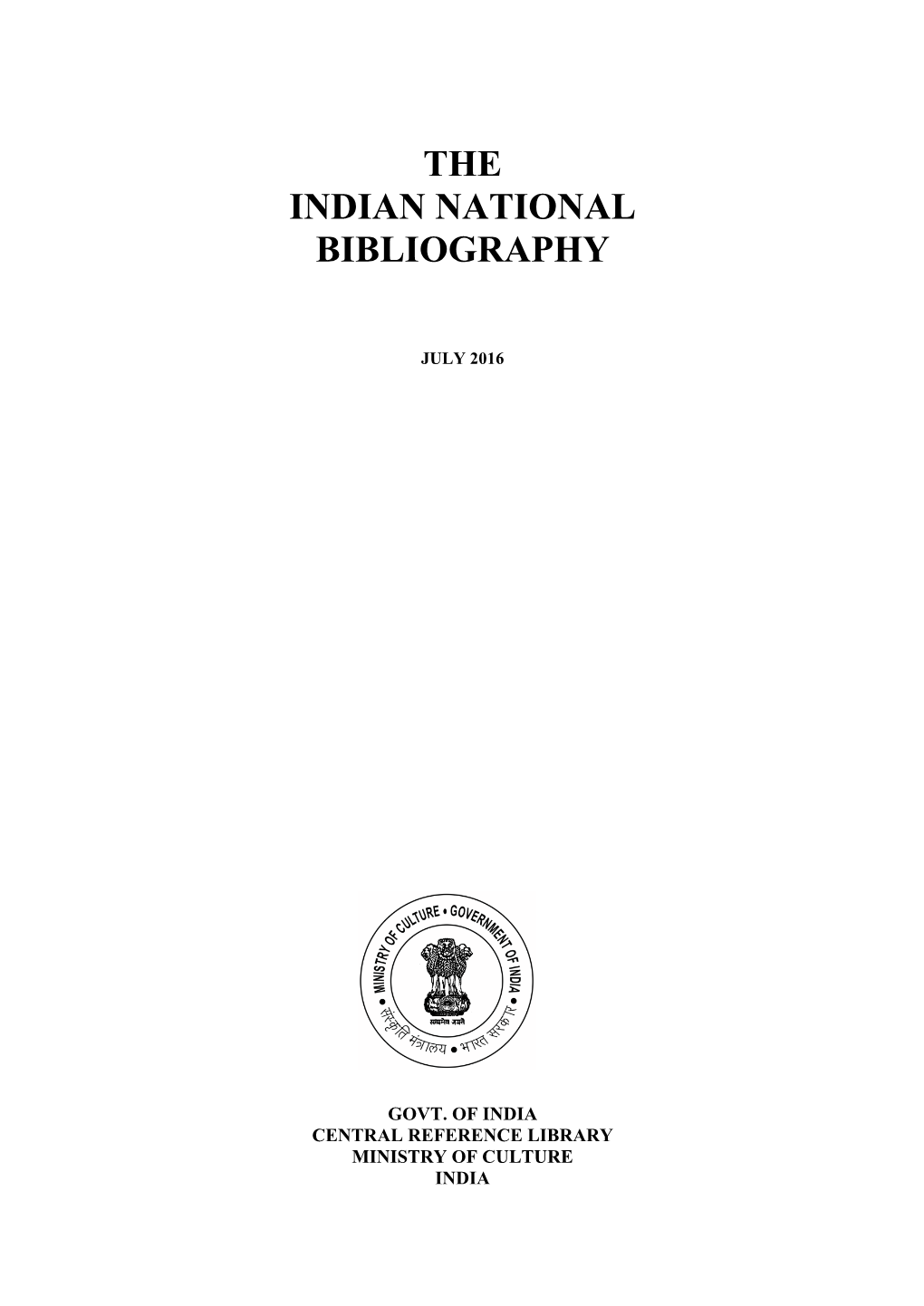 The Indian National Bibliography