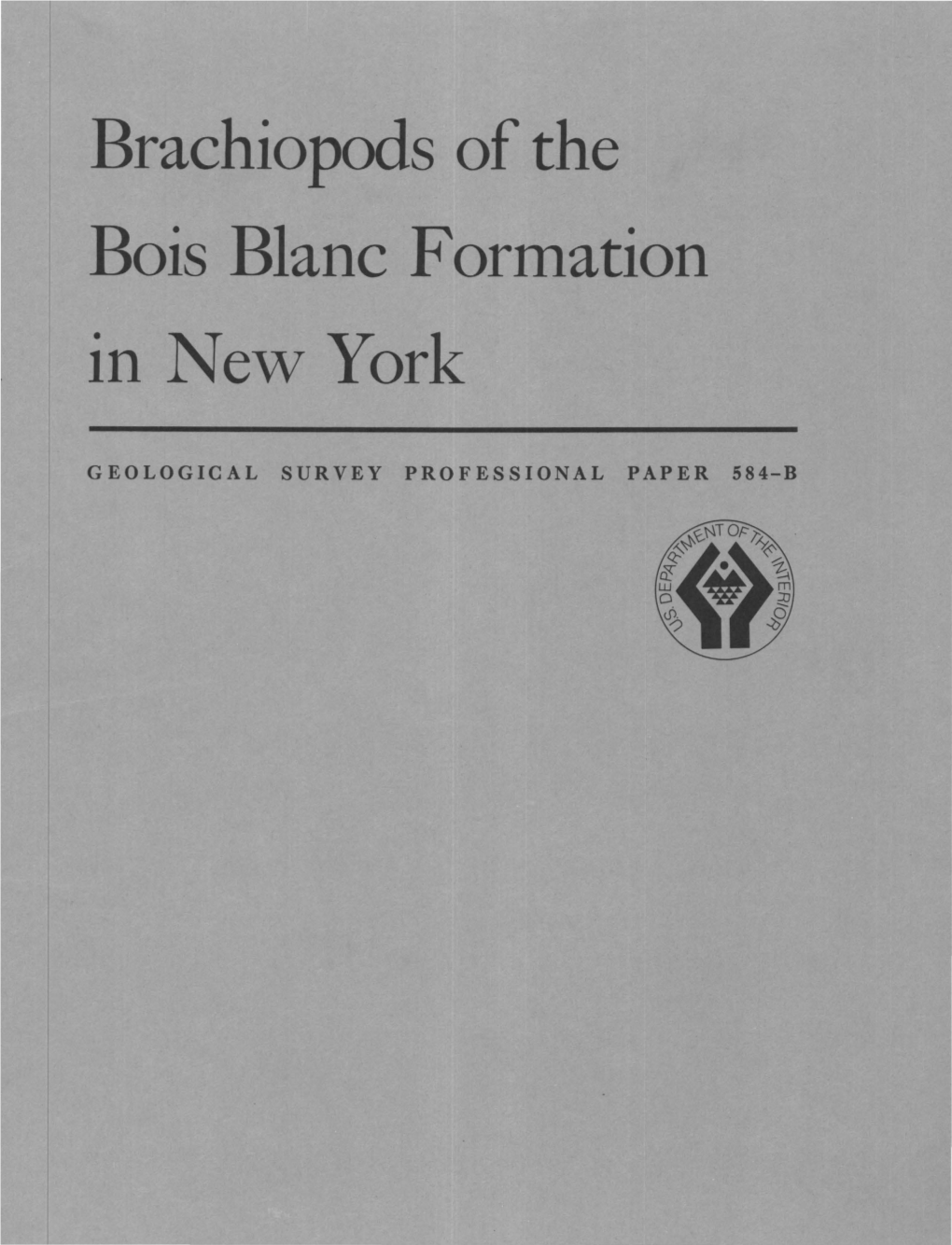 Brachiopods of the Bois Blanc Formation in New York