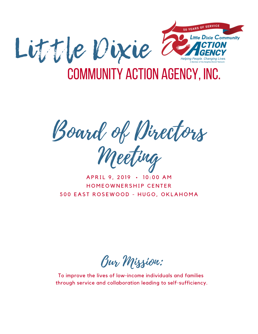 LDCAA Board Meeting Packet