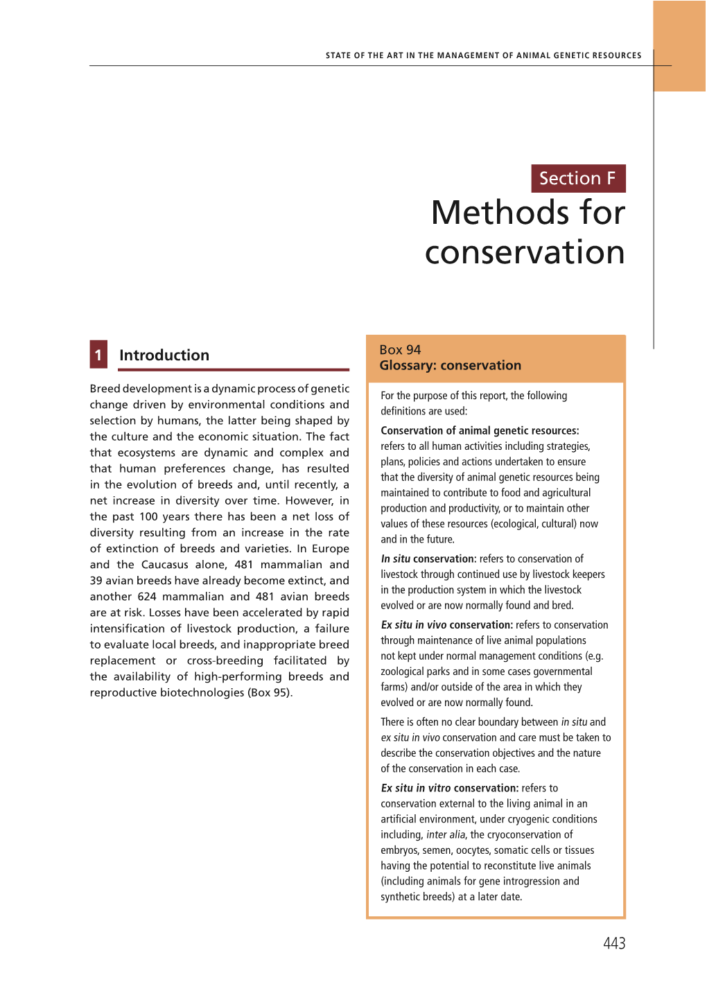 Methods for Conservation