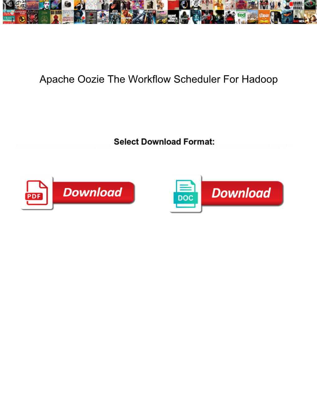 Apache Oozie the Workflow Scheduler for Hadoop