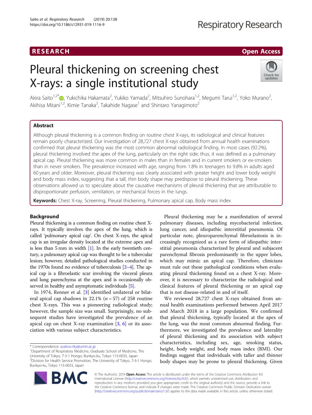 Pleural Thickening on Screening Chest X-Rays