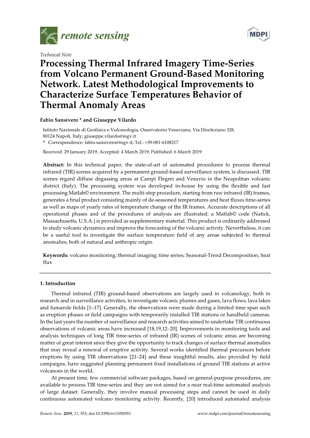 Processing Thermal Infrared Imagery Time-Series from Volcano Permanent Ground-Based Monitoring Network