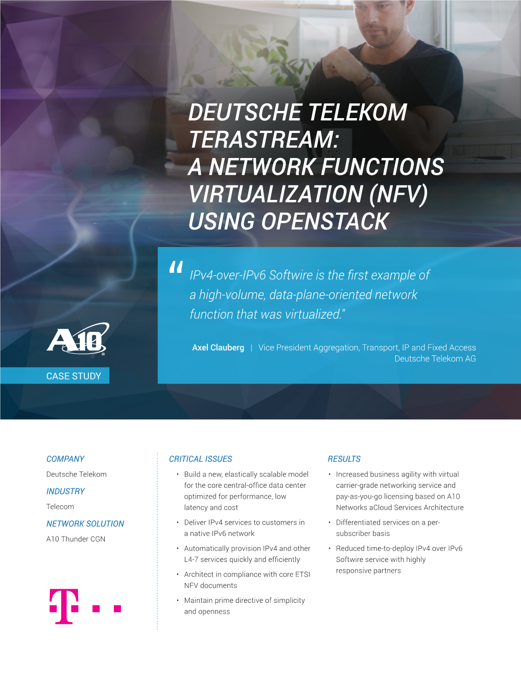 Deutsche Telekom Terastream: a Network Functions Virtualization (Nfv) Using Openstack