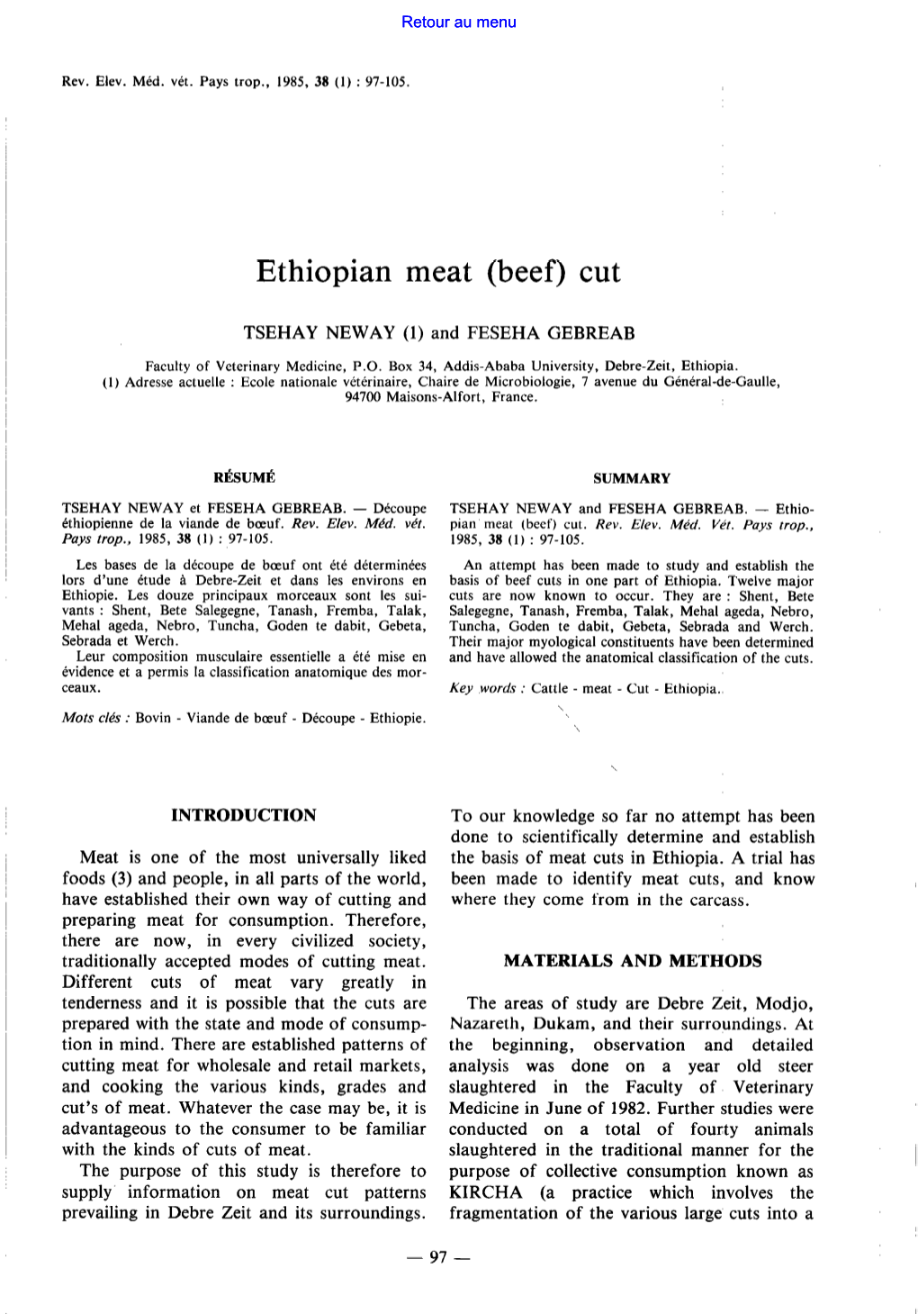 Découpe Éthiopienne De La Viande De Boeuf = Ethiopian Meat (Beef)