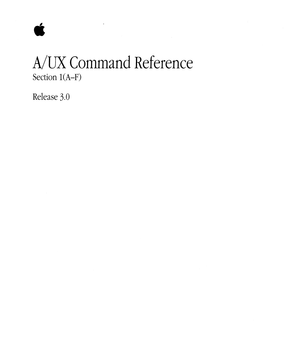 A/UX Command Reference Section 1(A-F)
