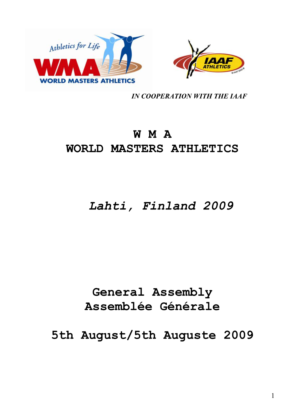 WMA WORLD MASTERS ATHLETICS Lahti