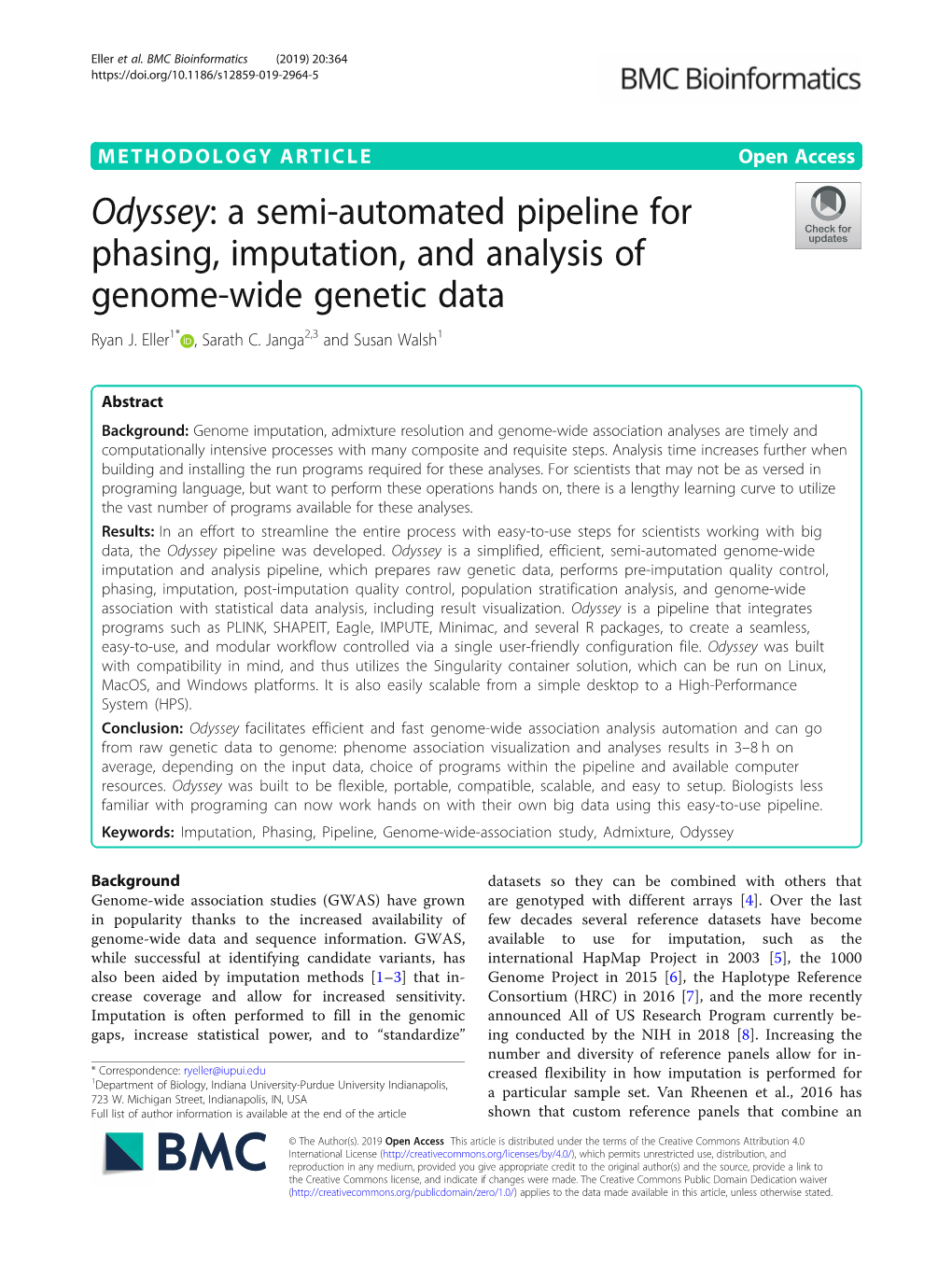 Odyssey: a Semi-Automated Pipeline for Phasing, Imputation, and Analysis of Genome-Wide Genetic Data Ryan J