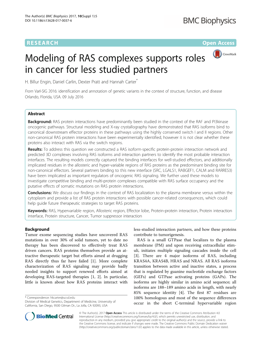 Modeling of RAS Complexes Supports Roles in Cancer for Less Studied Partners H