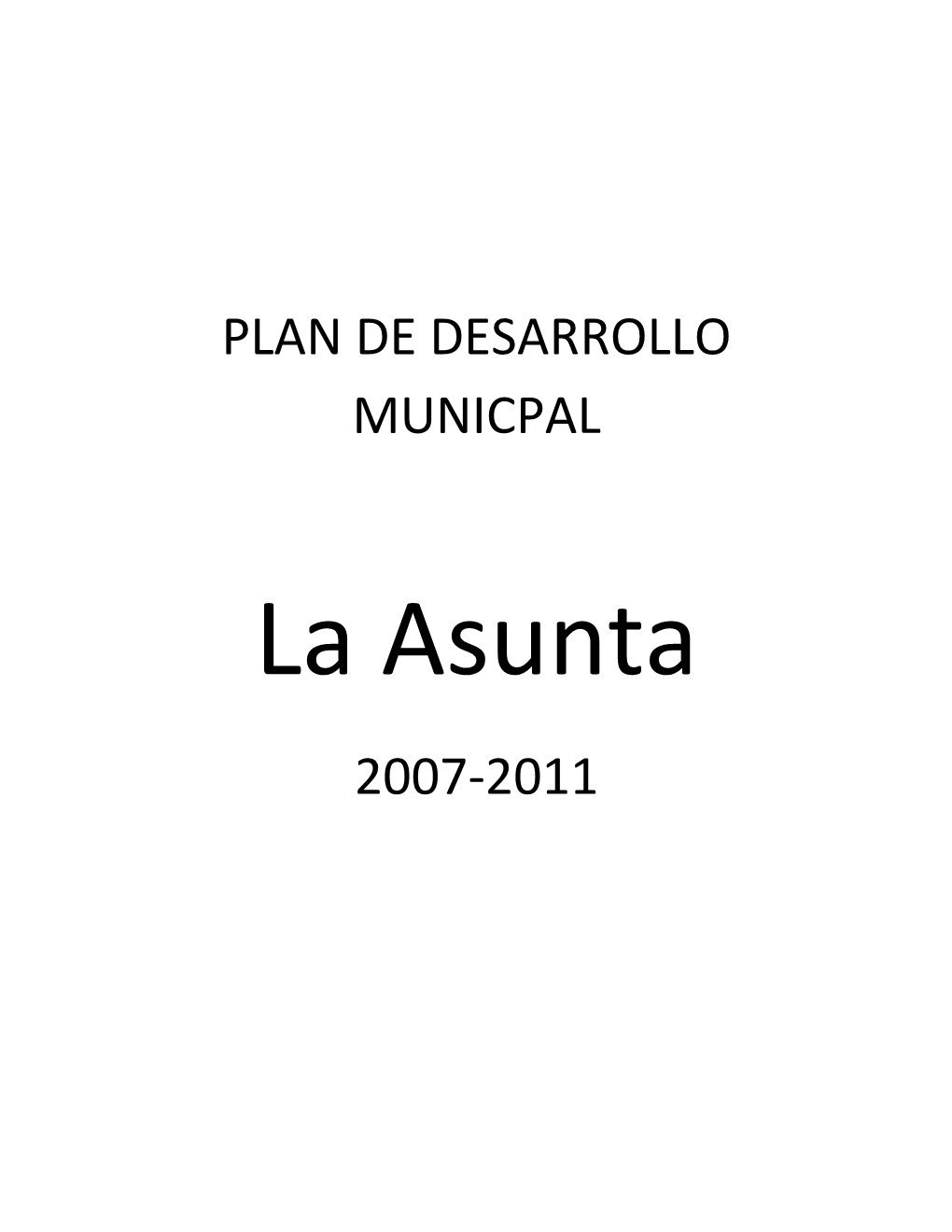 Plan De Desarrollo Municpal 2007-2011