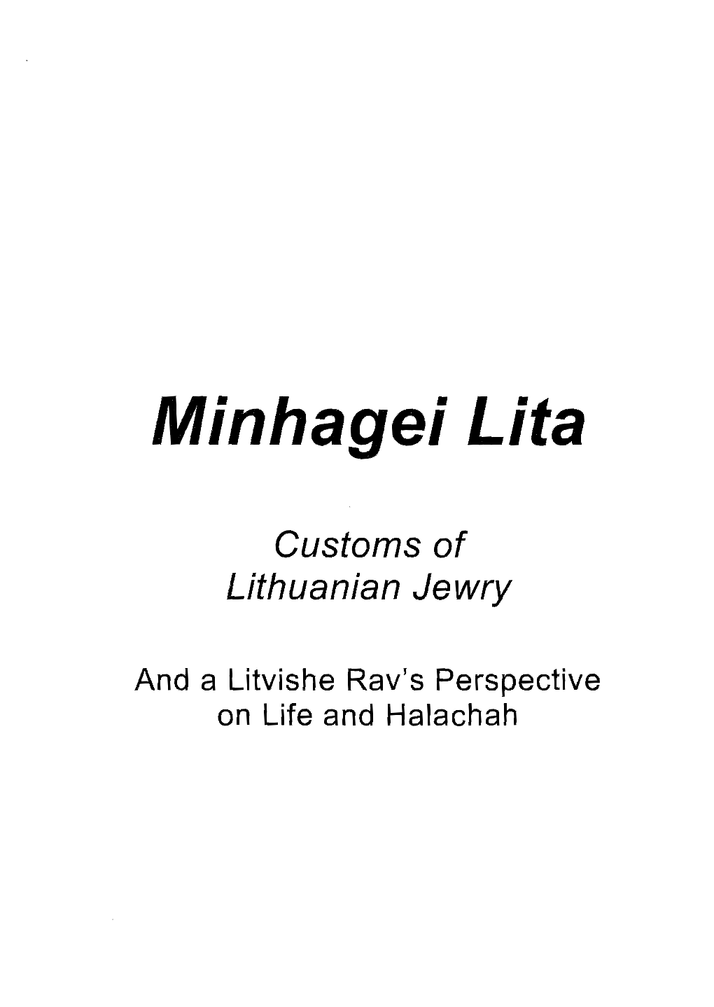 Minhagei Lita