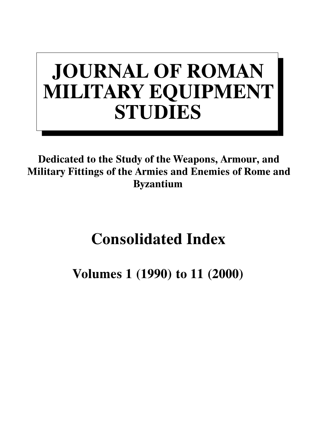 JRMES Consolidated Index 1 To