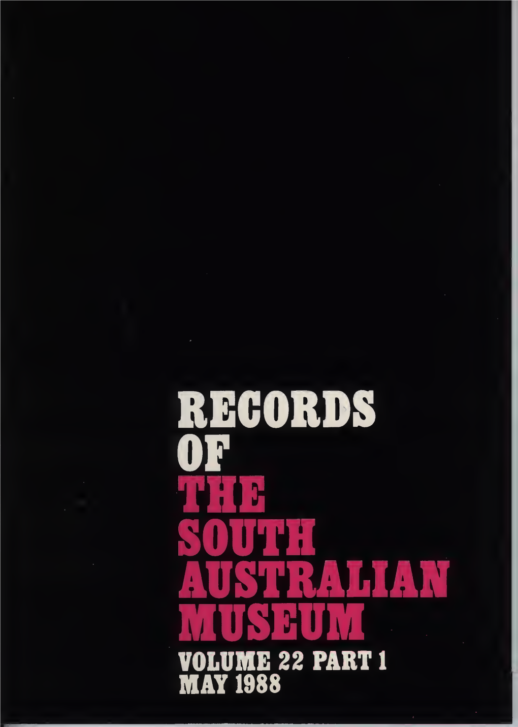 Records of the South Australian Museum