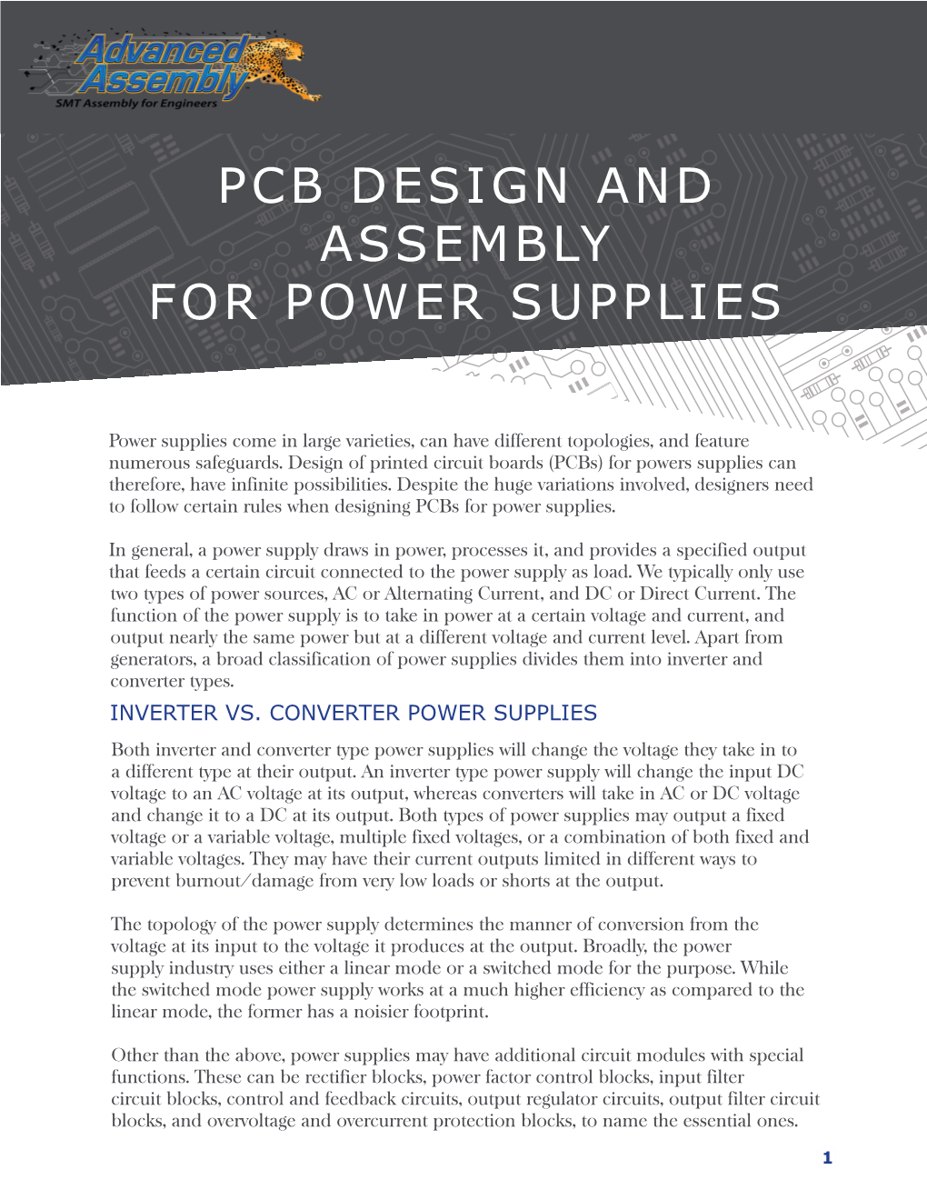 Pcb Design and Assembly for Power Supplies