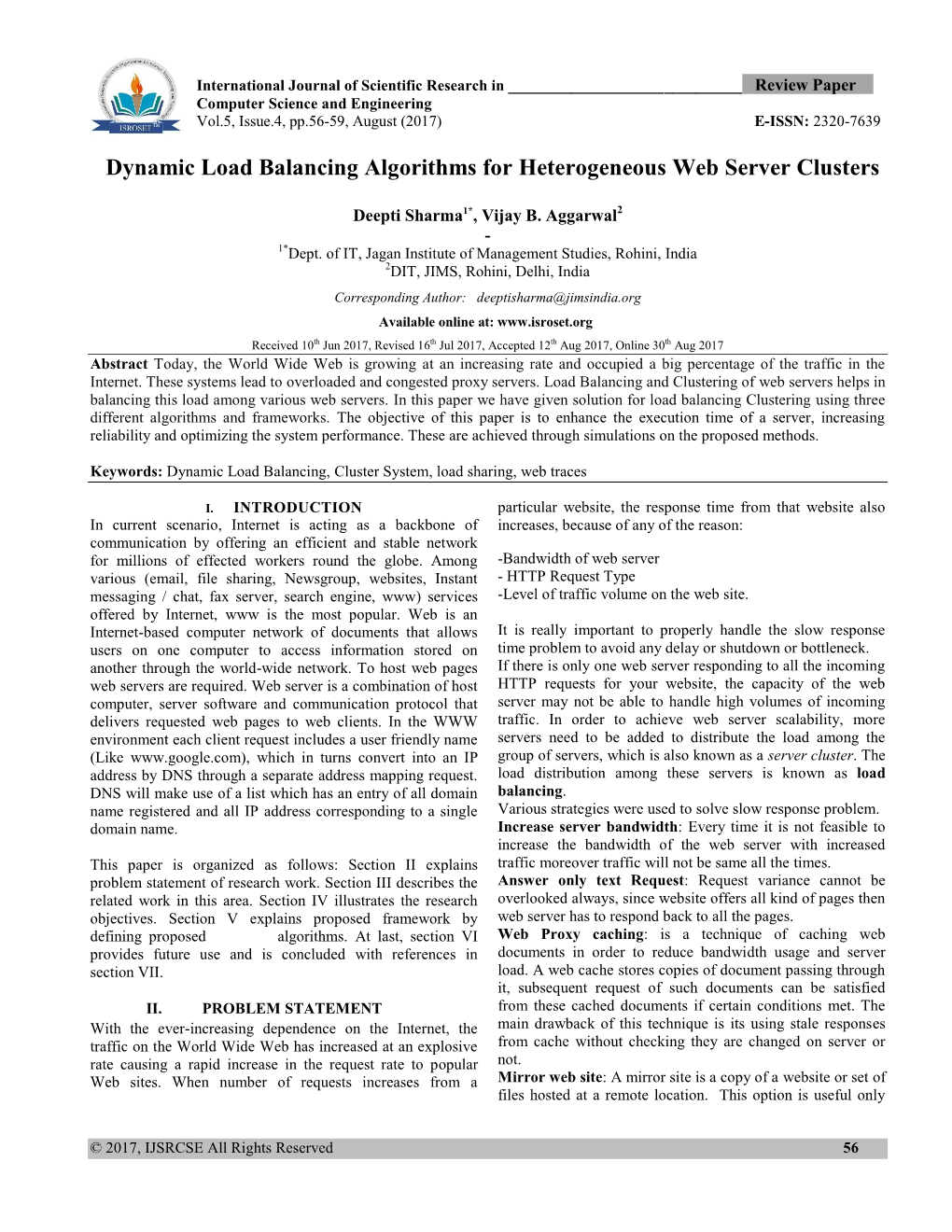 Dynamic Load Balancing Algorithms for Heterogeneous Web Server Clusters