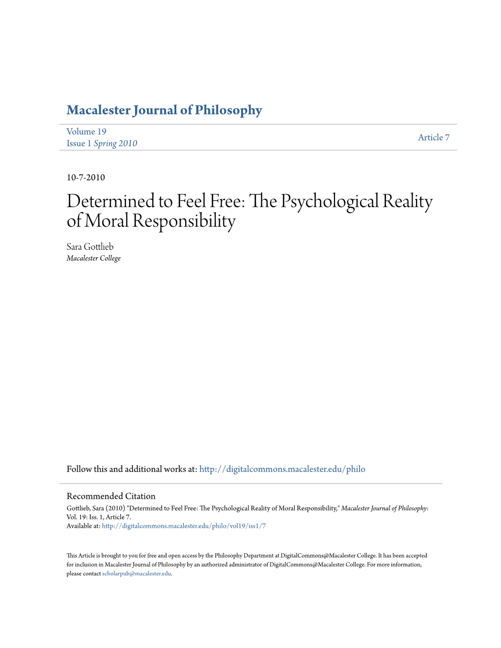 The Psychological Reality of Moral Responsibility