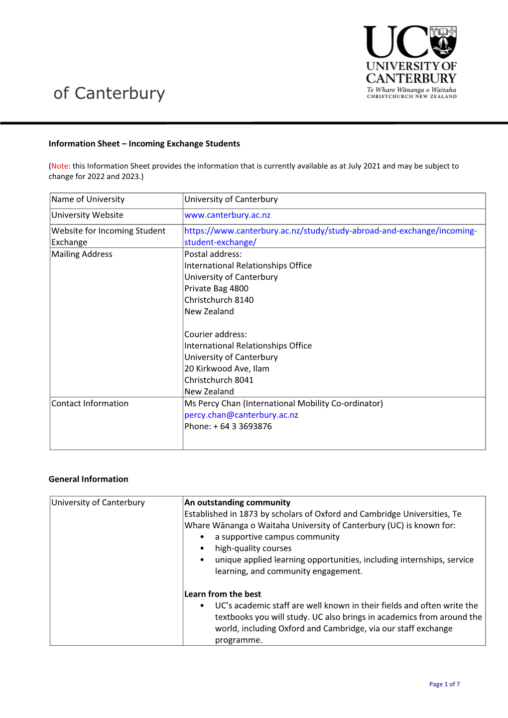 Canterbury Info Sheet 2022