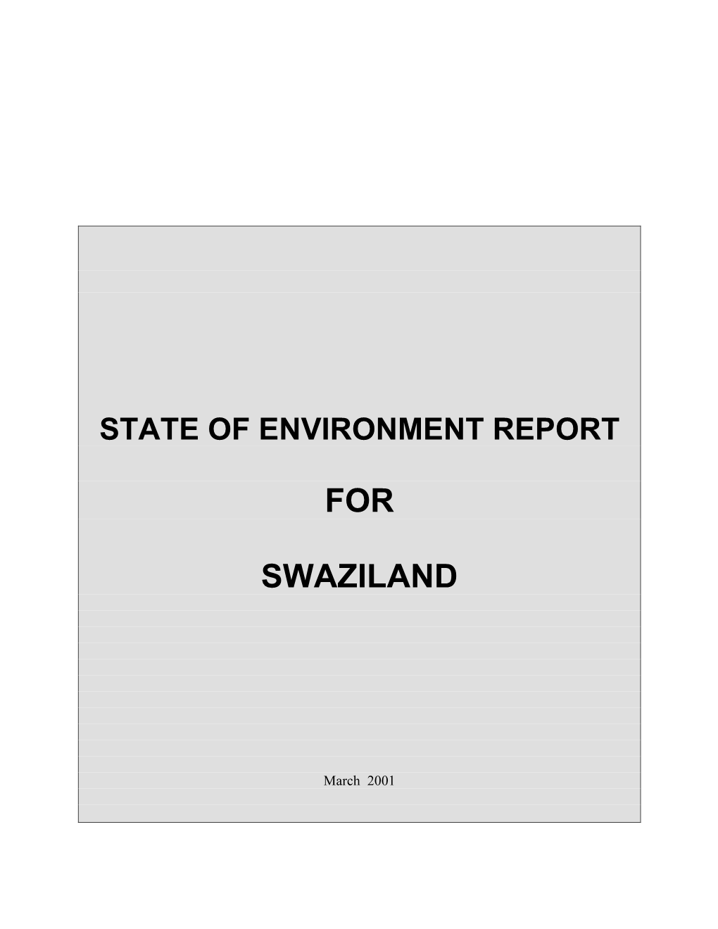 State of Environment Report for Swaziland