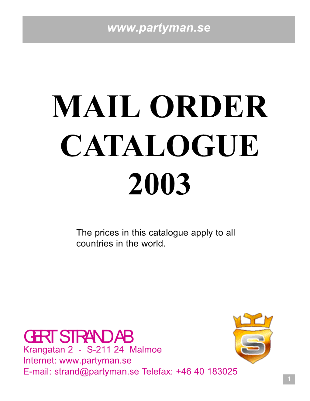 Mail Order Catalogue 2003