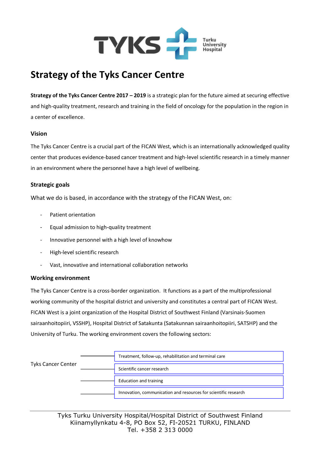 Strategy of the Tyks Cancer Centre