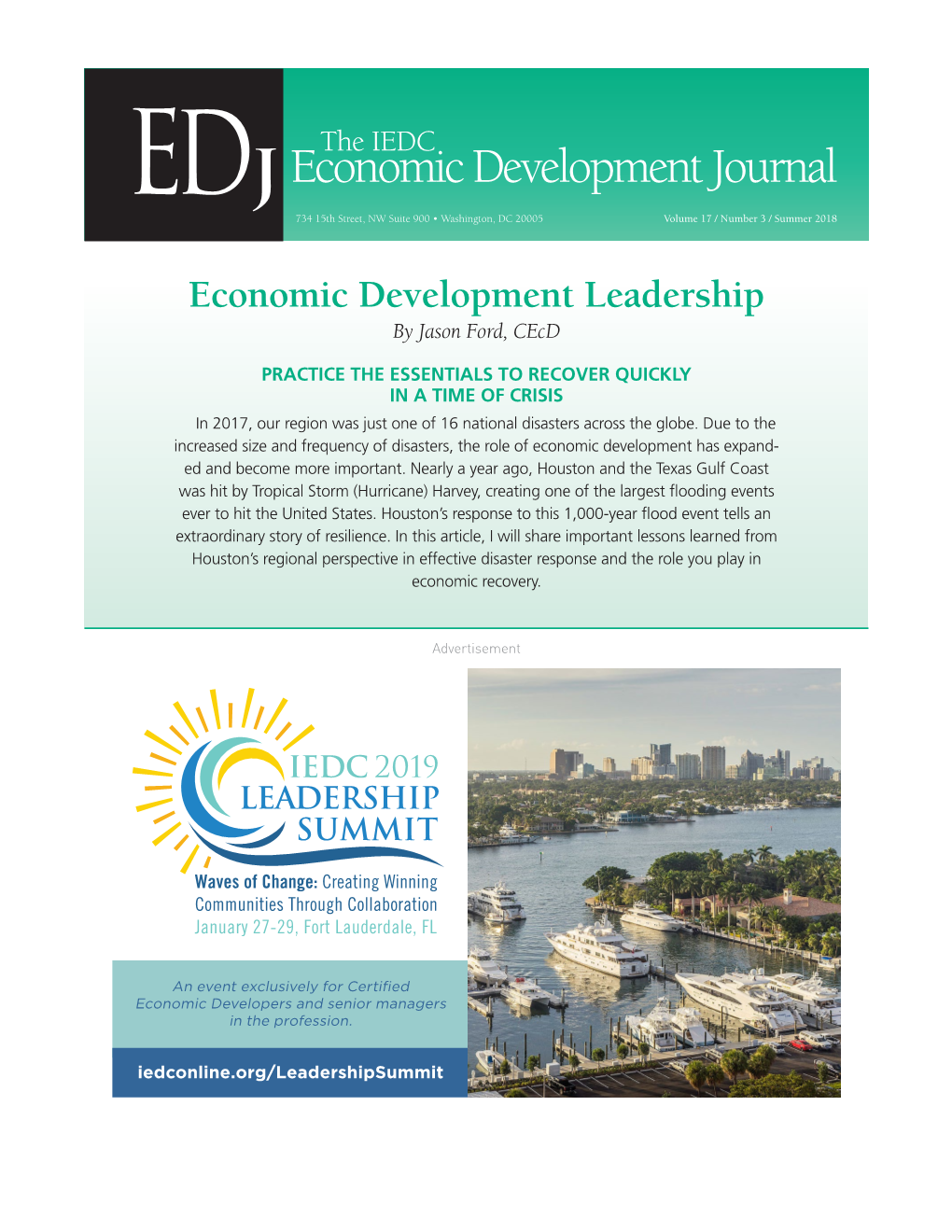 Economic Development Leadership by Jason Ford, Cecd