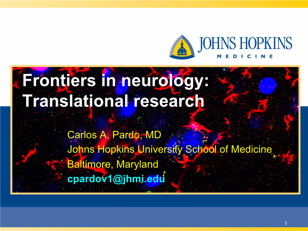 Frontiers in Neurology: Translational Research