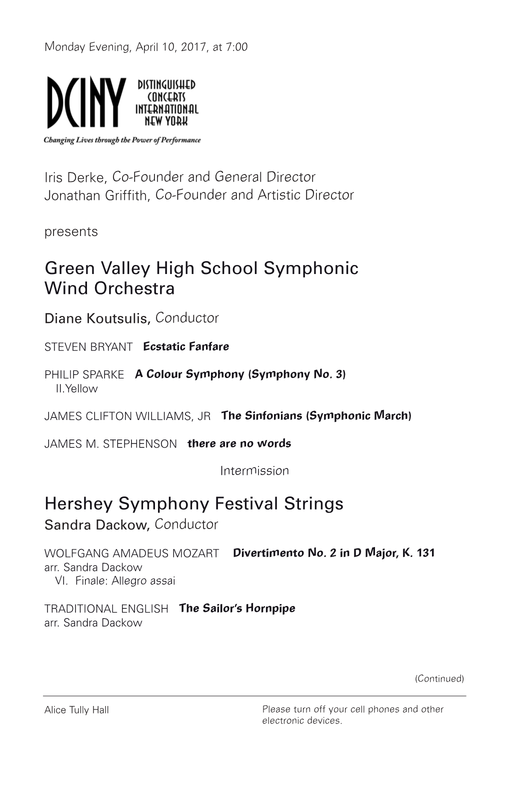 Green Valley High School Symphonic Wind Orchestra Hershey Symphony