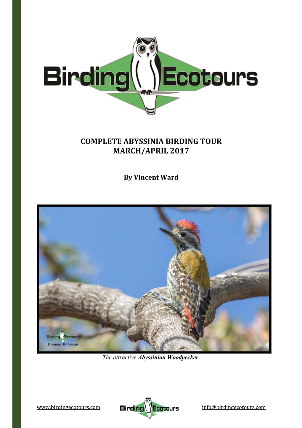 Complete Abyssinia Birding Tour March/April 2017