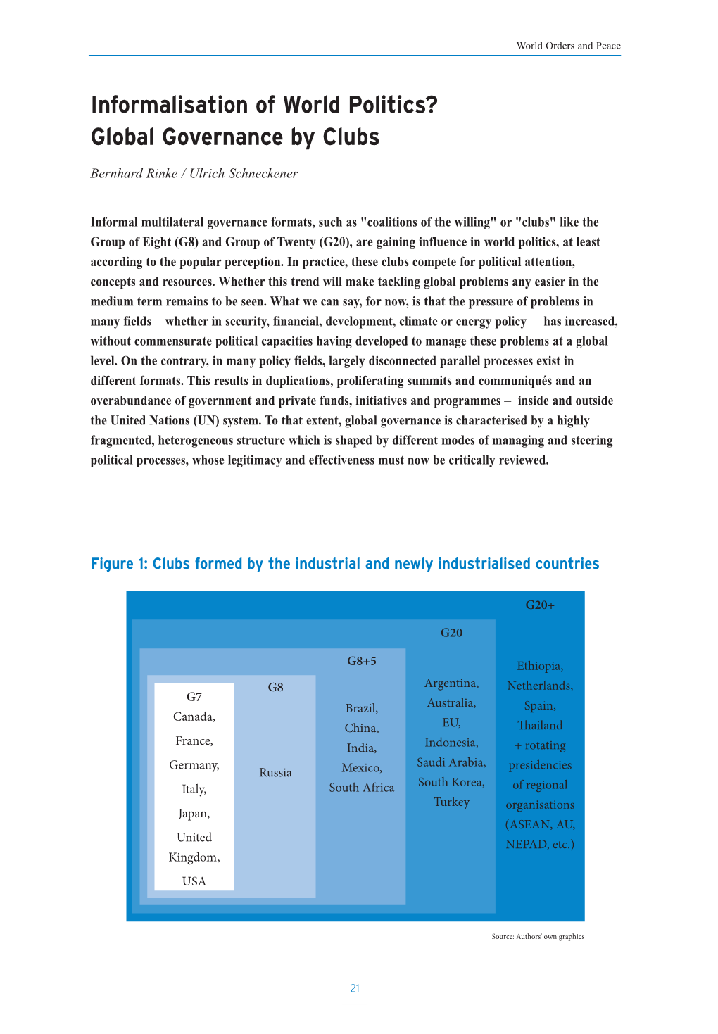 Informalisation of World Politics? Global Governance by Clubs