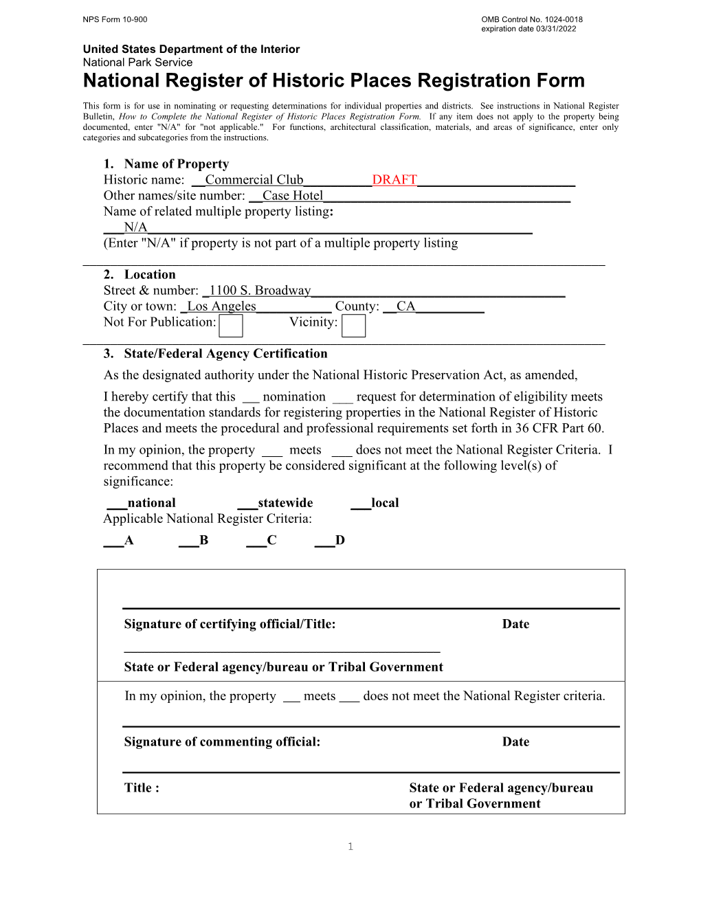 National Register of Historic Places Registration Form