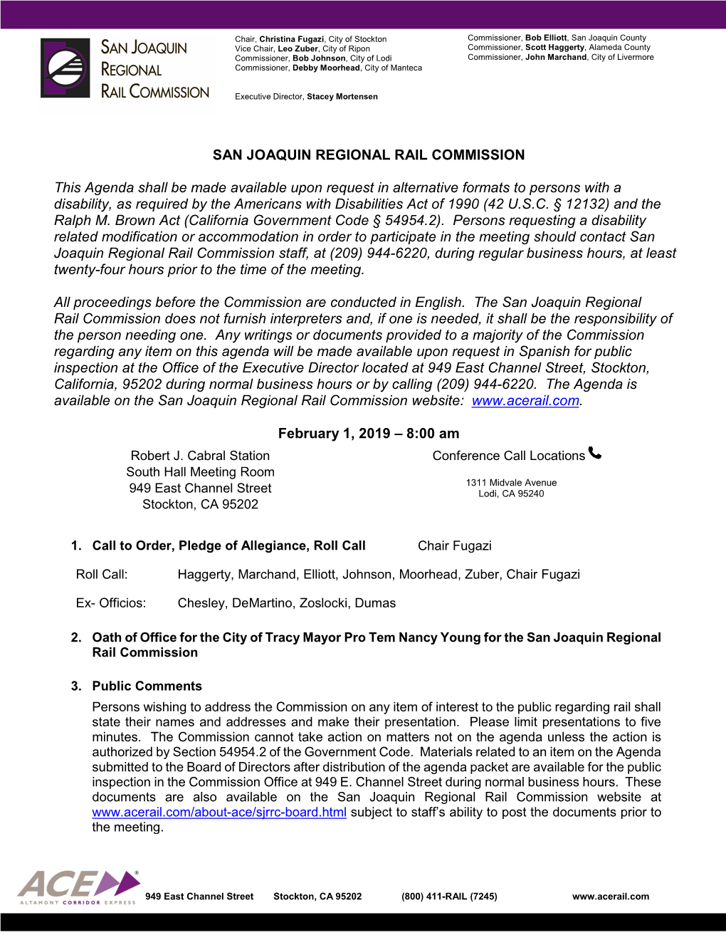 San Joaquin Regional Rail Commission 02-01-2019